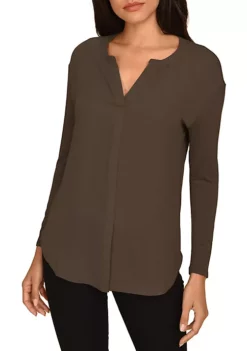 DR2 by Daniel Rainn Split Neck Casual Top -DR2 by Daniel Rainn Shop Belk 1007