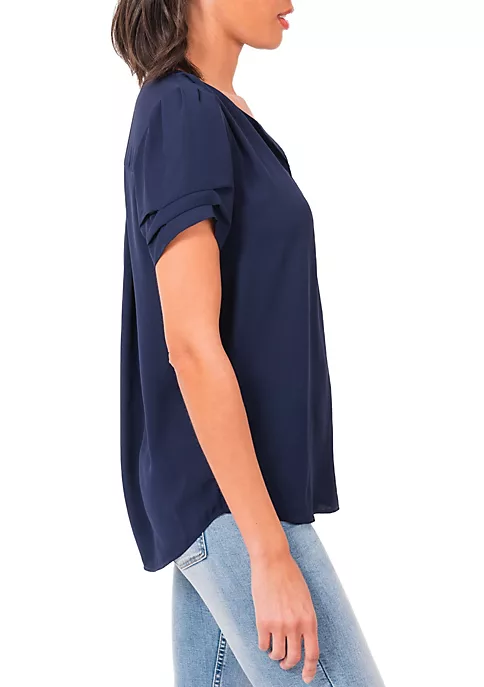 DR2 by Daniel Rainn Ruched Short Sleeve Top 2 DR2 by Daniel Rainn Ruched Short Sleeve Top - Image 2