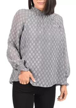 DR2 by Daniel Rainn Clip-Dot Blouse with Long Puff Sleeves 12 DR2 by Daniel Rainn Clip-Dot Blouse with Long Puff Sleeves -DR2 by Daniel Rainn Shop Belk 1024