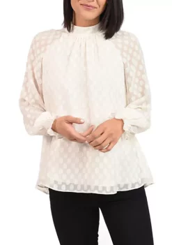 DR2 by Daniel Rainn Clip-Dot Blouse with Long Puff Sleeves 13 DR2 by Daniel Rainn Clip-Dot Blouse with Long Puff Sleeves -DR2 by Daniel Rainn Shop Belk 1025