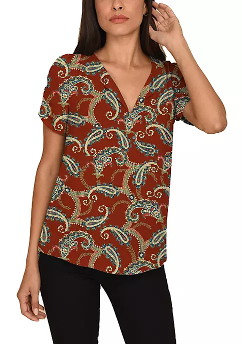 DR2 by Daniel Rainn Ruched Short Sleeve Top 10 DR2 by Daniel Rainn Ruched Short Sleeve Top - Image 10