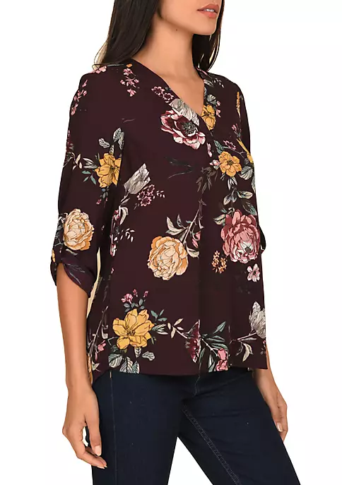 DR2 by Daniel Rainn 3/4 Sleeve V-Neck Blouse Top 2 DR2 by Daniel Rainn 3/4 Sleeve V-Neck Blouse Top - Image 2