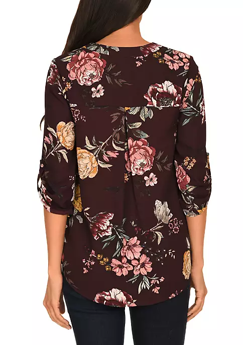 DR2 by Daniel Rainn 3/4 Sleeve V-Neck Blouse Top 3 DR2 by Daniel Rainn 3/4 Sleeve V-Neck Blouse Top - Image 3