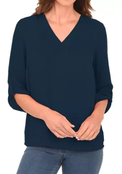 DR2 by Daniel Rainn 3/4 Sleeve V-Neck Blouse Top 30 DR2 by Daniel Rainn 3/4 Sleeve V-Neck Blouse Top -DR2 by Daniel Rainn Shop Belk 1058