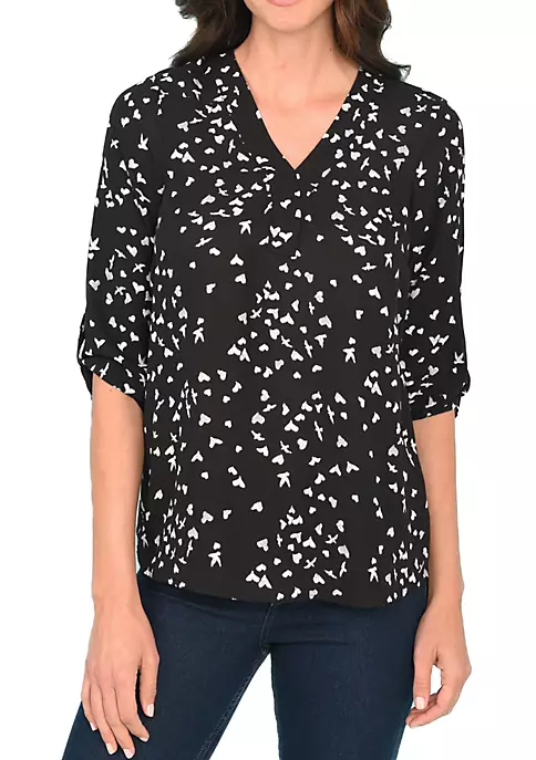 DR2 by Daniel Rainn 3/4 Sleeve V-Neck Blouse Top 9 DR2 by Daniel Rainn 3/4 Sleeve V-Neck Blouse Top - Image 9