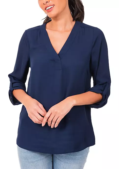 DR2 by Daniel Rainn 3/4 Sleeve V-Neck Blouse Top 10 DR2 by Daniel Rainn 3/4 Sleeve V-Neck Blouse Top - Image 10