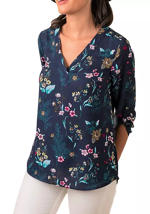 DR2 by Daniel Rainn 3/4 Sleeve V-Neck Blouse Top 11 DR2 by Daniel Rainn 3/4 Sleeve V-Neck Blouse Top - Image 11