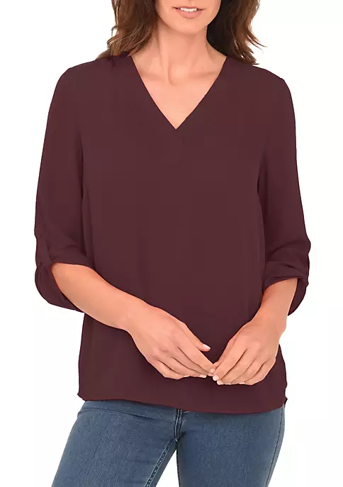 DR2 by Daniel Rainn 3/4 Sleeve V-Neck Blouse Top 14 DR2 by Daniel Rainn 3/4 Sleeve V-Neck Blouse Top - Image 14