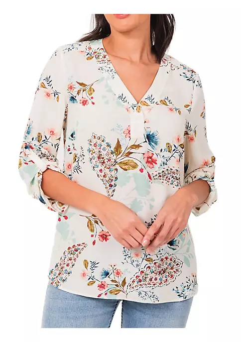 DR2 by Daniel Rainn 3/4 Sleeve V-Neck Blouse Top 15 DR2 by Daniel Rainn 3/4 Sleeve V-Neck Blouse Top - Image 15