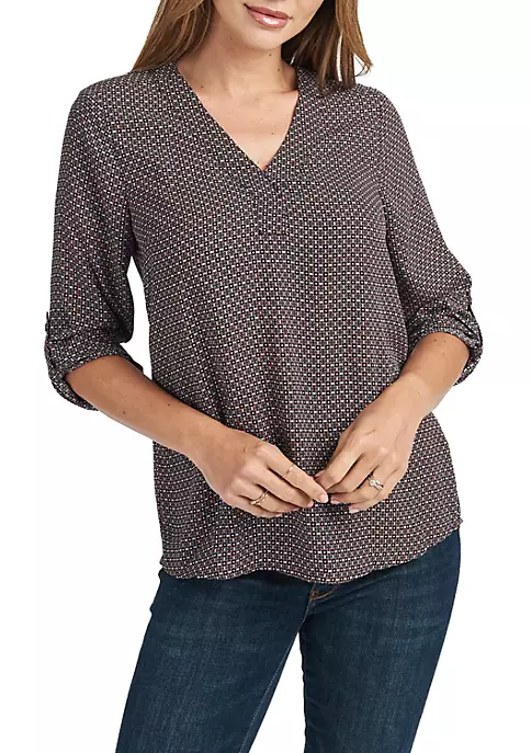 DR2 by Daniel Rainn 3/4 Sleeve V-Neck Blouse Top 16 DR2 by Daniel Rainn 3/4 Sleeve V-Neck Blouse Top - Image 16