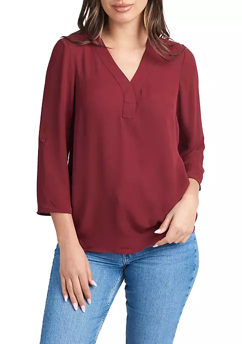 DR2 by Daniel Rainn 3/4 Sleeve V-Neck Blouse Top 21 DR2 by Daniel Rainn 3/4 Sleeve V-Neck Blouse Top - Image 21