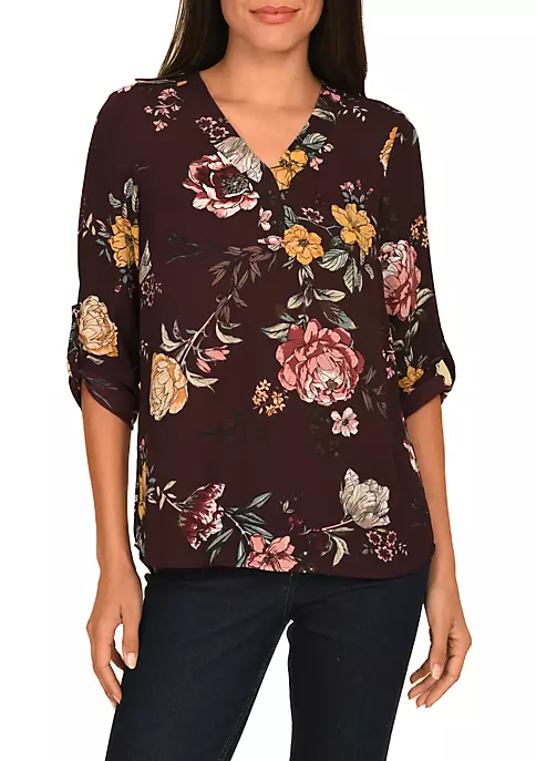 DR2 by Daniel Rainn 3/4 Sleeve V-Neck Blouse Top 22 DR2 by Daniel Rainn 3/4 Sleeve V-Neck Blouse Top - Image 22