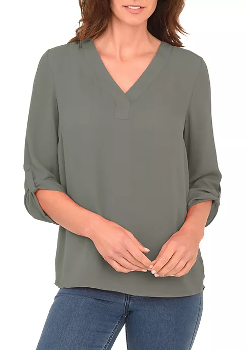 DR2 by Daniel Rainn 3/4 Sleeve V-Neck Blouse Top 24 DR2 by Daniel Rainn 3/4 Sleeve V-Neck Blouse Top - Image 24
