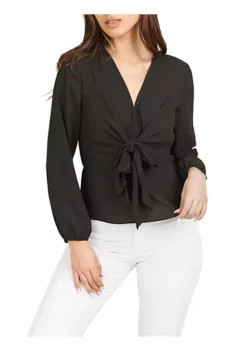 DR2 by Daniel Rainn Bowtie Peplum Blouse Top