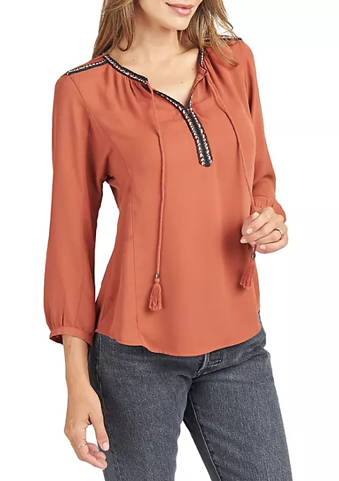 DR2 by Daniel Rainn 3/4 Sleeve Solid Top 2 DR2 by Daniel Rainn 3/4 Sleeve Solid Top - Image 2