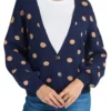 DR2 by Daniel Rainn Polka-Dot V-Neck Cardigan