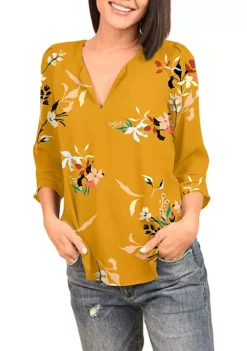 DR2 by Daniel Rainn 3/4 Sleeve V-Neck Blouse -DR2 by Daniel Rainn Shop Belk 1203