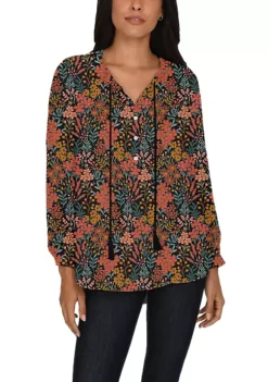 DR2 by Daniel Rainn Long Sleeve Tassel Woven Top -DR2 by Daniel Rainn Shop Belk 1248