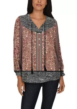 DR2 by Daniel Rainn Long Sleeve Tassel Woven Top -DR2 by Daniel Rainn Shop Belk 1250