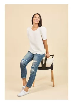 DR2 by Daniel Rainn 3/4 Puff Sleeve Blouse Top -DR2 by Daniel Rainn Shop Belk 1257