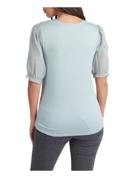 DR2 by Daniel Rainn Sheer Puff Sleeve Blouse Top -DR2 by Daniel Rainn Shop Belk 1268