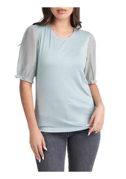 DR2 by Daniel Rainn Sheer Puff Sleeve Blouse Top -DR2 by Daniel Rainn Shop Belk 1269