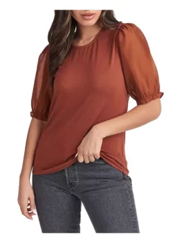 DR2 by Daniel Rainn Sheer Puff Sleeve Blouse Top -DR2 by Daniel Rainn Shop Belk 1272