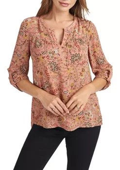 DR2 by Daniel Rainn 3/4 Roll Tab Sleeve Tunic Top -DR2 by Daniel Rainn Shop Belk 1276