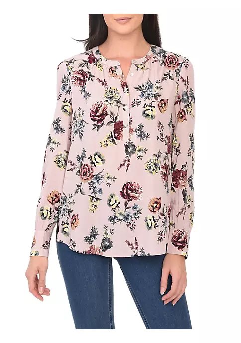 DR2 by Daniel Rainn Floral Print V-Neck Blouse 1 DR2 by Daniel Rainn Floral Print V-Neck Blouse