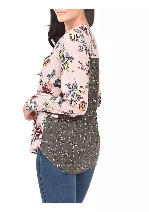 DR2 by Daniel Rainn Floral Print V-Neck Blouse 2 DR2 by Daniel Rainn Floral Print V-Neck Blouse - Image 2