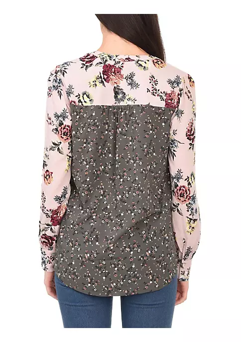 DR2 by Daniel Rainn Floral Print V-Neck Blouse 3 DR2 by Daniel Rainn Floral Print V-Neck Blouse - Image 3