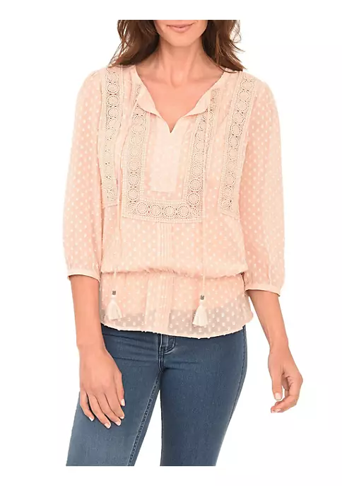 DR2 by Daniel Rainn Tassel Clip Dot Blouse 7 DR2 by Daniel Rainn Tassel Clip Dot Blouse - Image 7