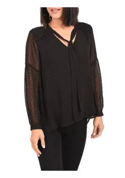 DR2 by Daniel Rainn Long Sleeve Top Blouse with Bow-Tie Neck -DR2 by Daniel Rainn Shop Belk 1306