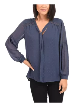 DR2 by Daniel Rainn Long Sleeve Top Blouse with Bow-Tie Neck -DR2 by Daniel Rainn Shop Belk 1307