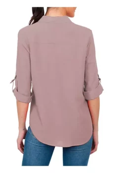 DR2 by Daniel Rainn Button-Down Top with 3/4 Roll-Tab Sleeves -DR2 by Daniel Rainn Shop Belk 1315