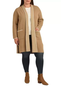 DR2 by Daniel Rainn Open Front Jacket with Pockets (Plus Size)