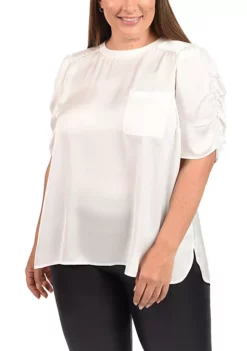 DR2 by Daniel Rainn Short Sleeve Top with Pocket (Plus Size) -DR2 by Daniel Rainn Shop Belk 1361