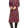 DR2 by Daniel Rainn Millie Long Sleeve Button-Down Flared Dress