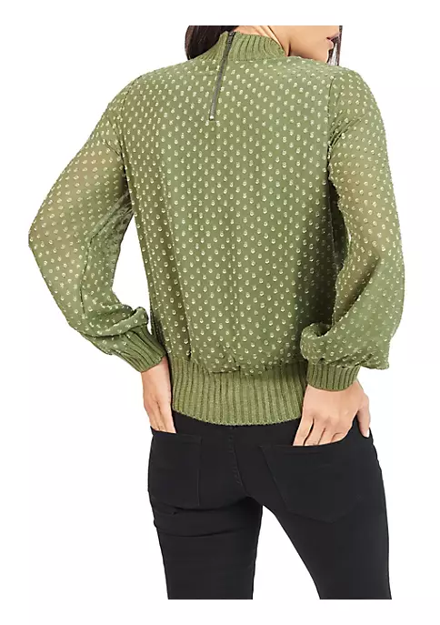 DR2 by Daniel Rainn Swiss Dot Sheer Turteneck Blouse Top 3 DR2 by Daniel Rainn Swiss Dot Sheer Turteneck Blouse Top - Image 3