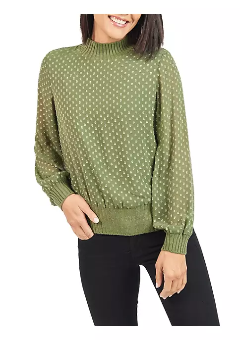 DR2 by Daniel Rainn Swiss Dot Sheer Turteneck Blouse Top 6 DR2 by Daniel Rainn Swiss Dot Sheer Turteneck Blouse Top - Image 6