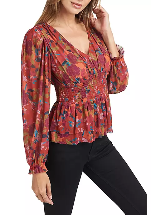 DR2 by Daniel Rainn Long Sleeve V-Neck Peplum Top 2 DR2 by Daniel Rainn Long Sleeve V-Neck Peplum Top - Image 2