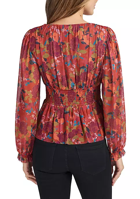 DR2 by Daniel Rainn Long Sleeve V-Neck Peplum Top 3 DR2 by Daniel Rainn Long Sleeve V-Neck Peplum Top - Image 3