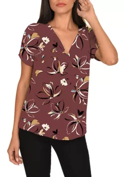 DR2 by Daniel Rainn Ruched Short Sleeve Top