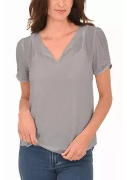 DR2 by Daniel Rainn Ruched Short Sleeve Top