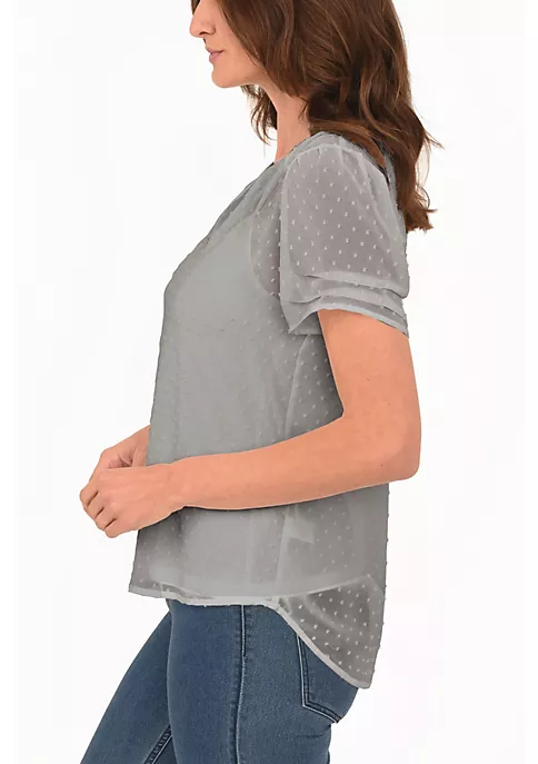 DR2 by Daniel Rainn Ruched Short Sleeve Top 2 DR2 by Daniel Rainn Ruched Short Sleeve Top - Image 2