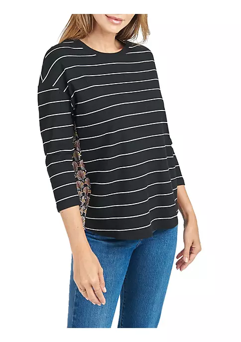DR2 by Daniel Rainn Striped 3/4 Sleeve Top 2 DR2 by Daniel Rainn Striped 3/4 Sleeve Top - Image 2