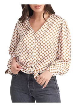 DR2 by Daniel Rainn Tie-Front Top Blouse