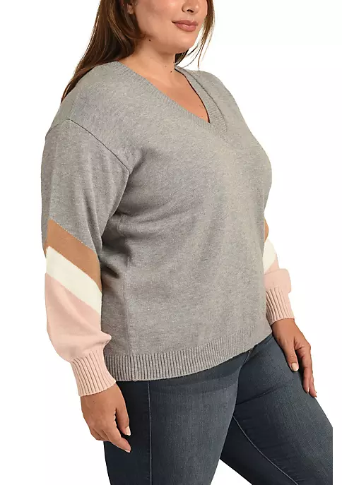 DR2 by Daniel Rainn Striped Sleeve Sweater (Plus Size) 3 DR2 by Daniel Rainn Striped Sleeve Sweater (Plus Size) - Image 3