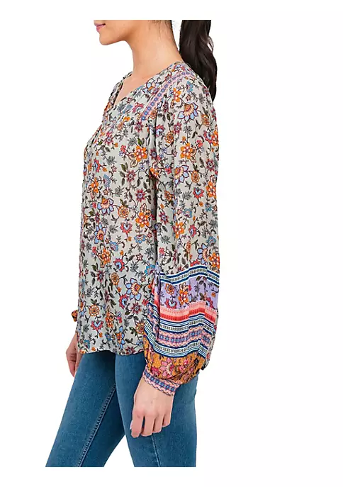 DR2 by Daniel Rainn V-Neck Long Sleeve Multicolored Top 2 DR2 by Daniel Rainn V-Neck Long Sleeve Multicolored Top - Image 2
