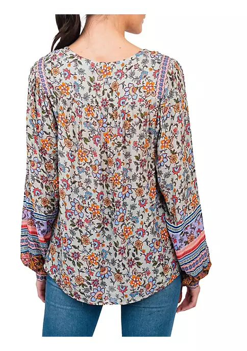 DR2 by Daniel Rainn V-Neck Long Sleeve Multicolored Top 3 DR2 by Daniel Rainn V-Neck Long Sleeve Multicolored Top - Image 3
